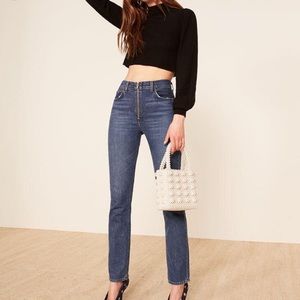 NWT Reformation high waisted Brooke Zip jean